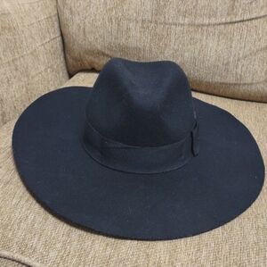 Classic Wool Hat Black Fedora Hat For Womens Size Small (7) By Brixton